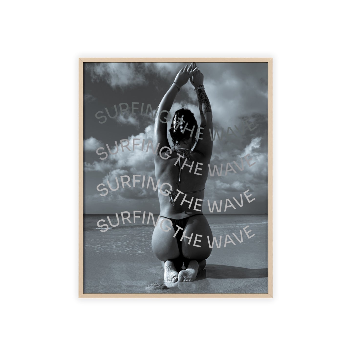 Beach Poster with Wooden Frame - Find me at the beach