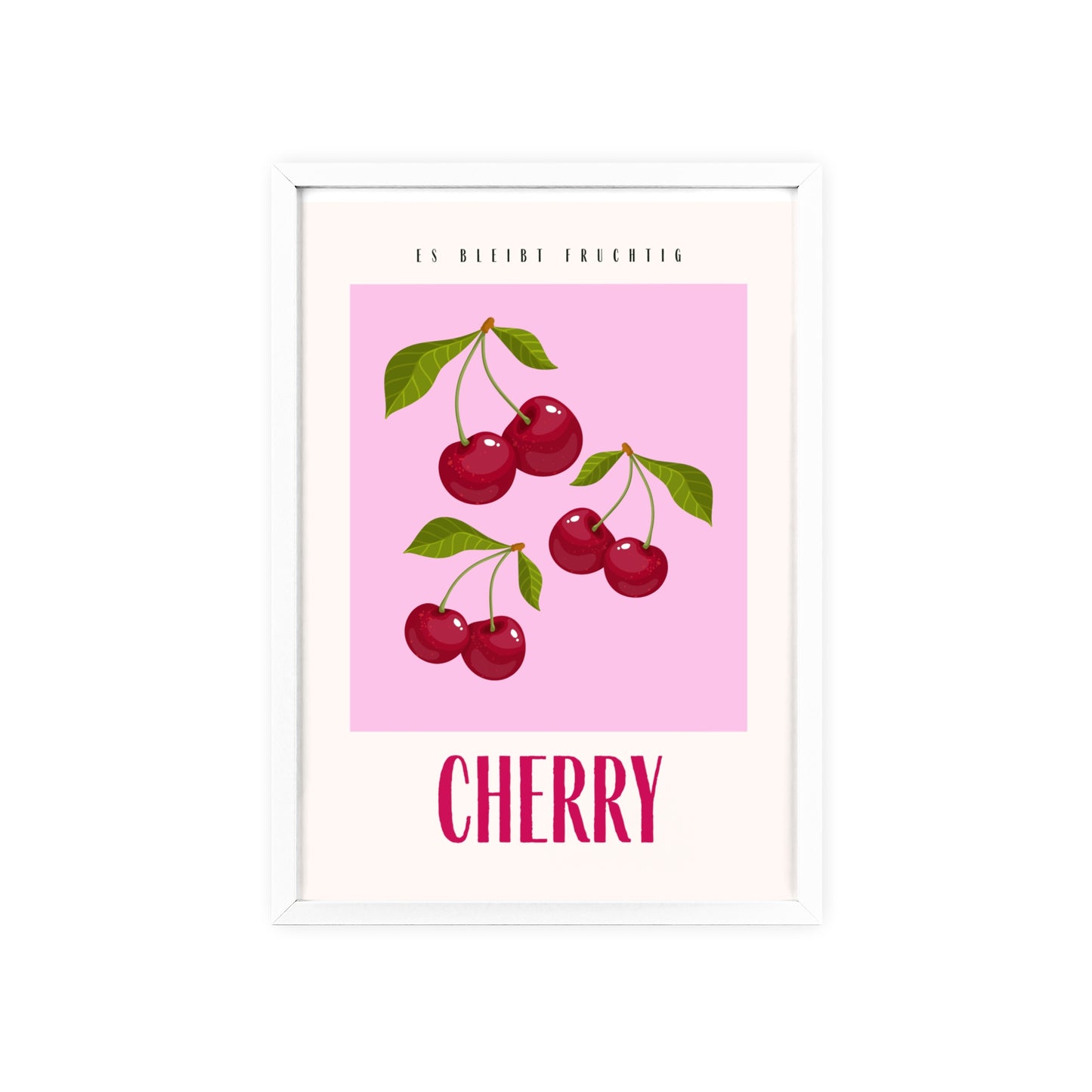 Wandposter mit Holzrahmen - Cherry Pink