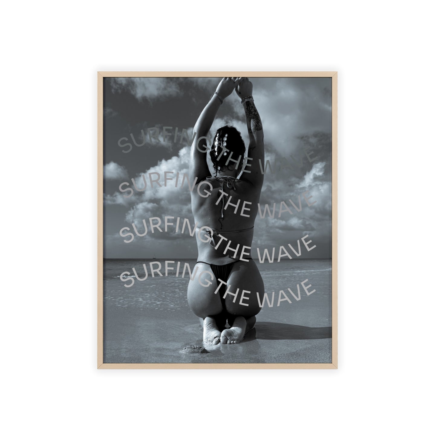 Beach Poster with Wooden Frame - Find me at the beach
