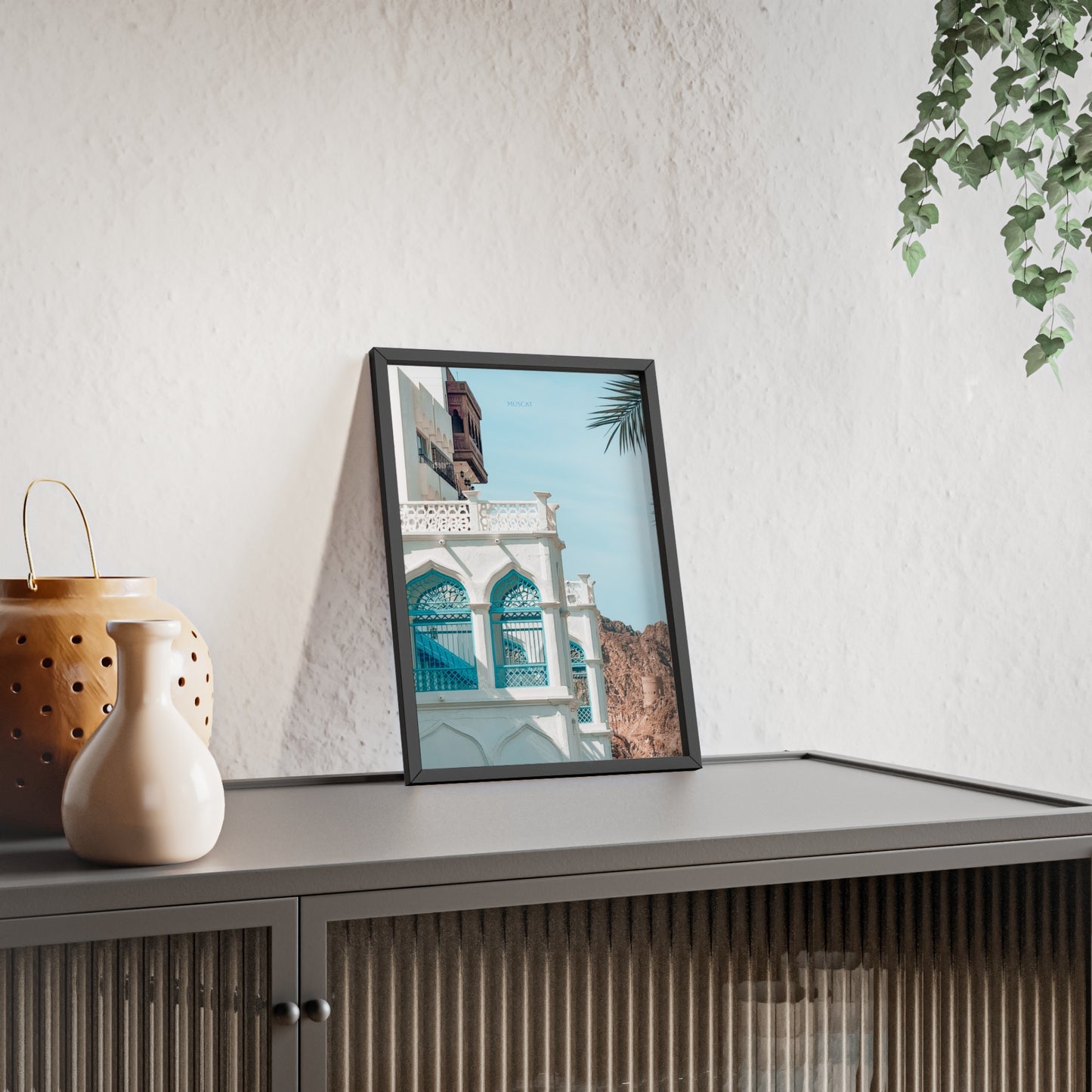 Wandposter - Beautiful Muscat Poster mit Holzrahmen