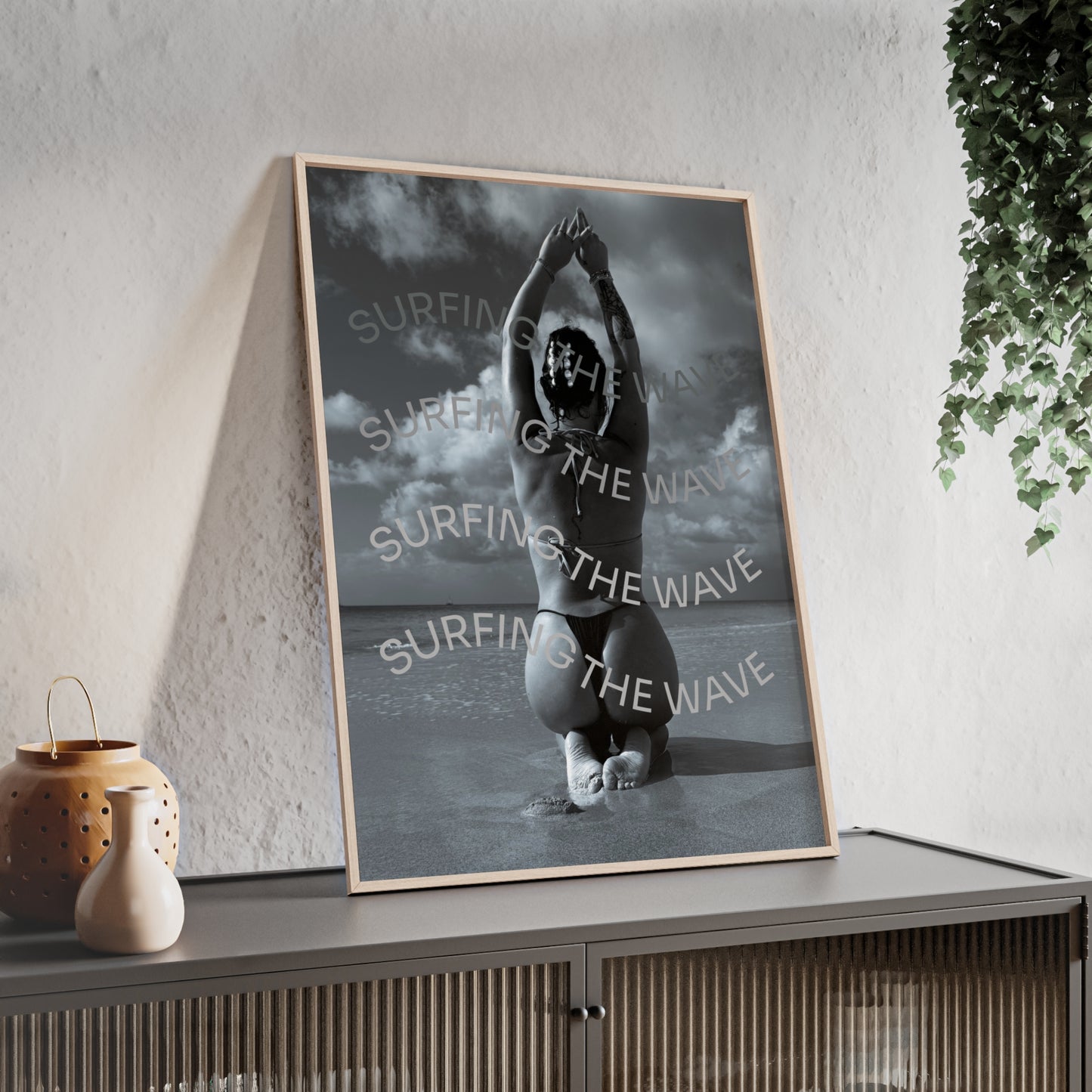 Beach Poster with Wooden Frame - Find me at the beach