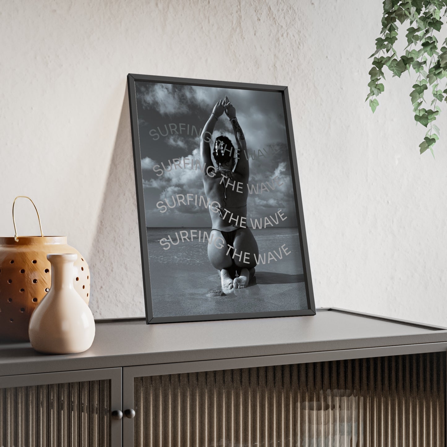 Beach Poster with Wooden Frame - Find me at the beach