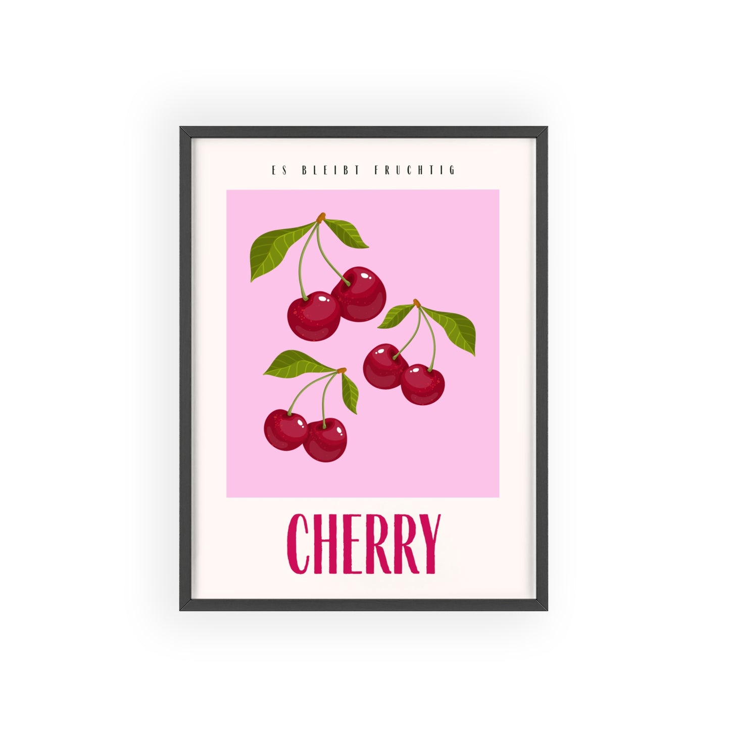 Wandposter mit Holzrahmen - Cherry Pink